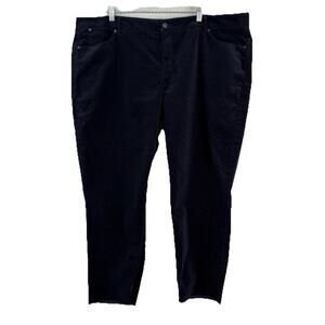 Talbots Womens Sz‎ 24W Flawless Five Pocket Navy Slim Ankle Frayed Hem Corduroys